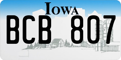 IA license plate BCB807