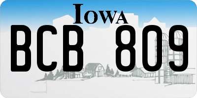 IA license plate BCB809