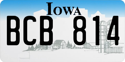 IA license plate BCB814