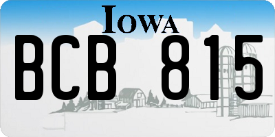 IA license plate BCB815