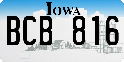 IA license plate BCB816