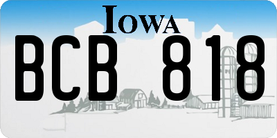 IA license plate BCB818