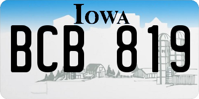 IA license plate BCB819
