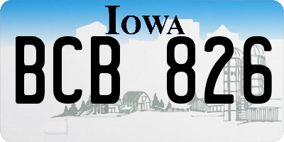 IA license plate BCB826