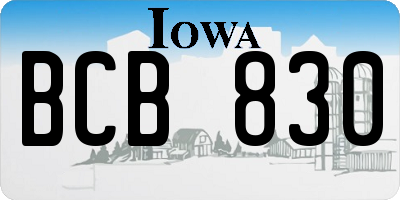 IA license plate BCB830