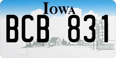 IA license plate BCB831