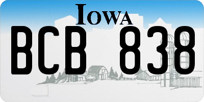 IA license plate BCB838