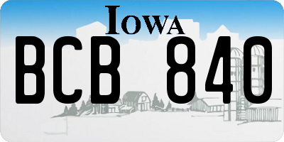 IA license plate BCB840