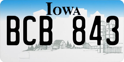 IA license plate BCB843
