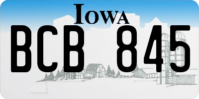 IA license plate BCB845