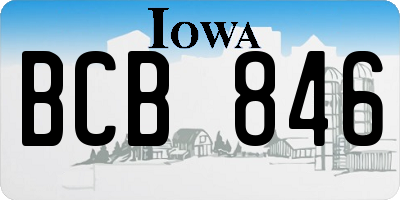 IA license plate BCB846