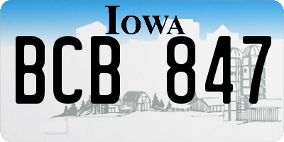 IA license plate BCB847
