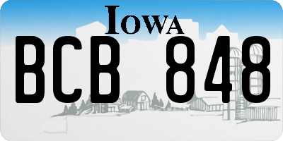 IA license plate BCB848