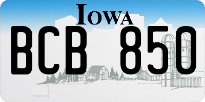 IA license plate BCB850