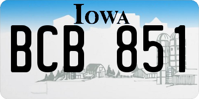 IA license plate BCB851