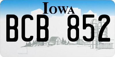 IA license plate BCB852