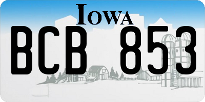 IA license plate BCB853