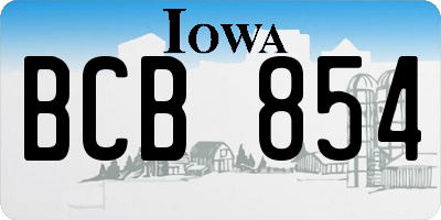 IA license plate BCB854