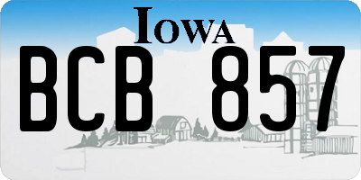 IA license plate BCB857