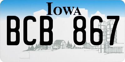 IA license plate BCB867