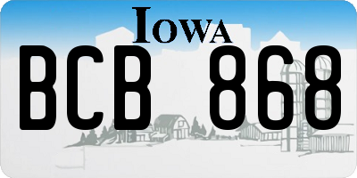IA license plate BCB868