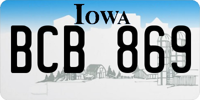 IA license plate BCB869