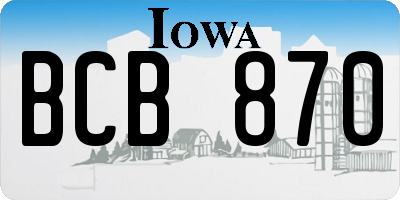 IA license plate BCB870