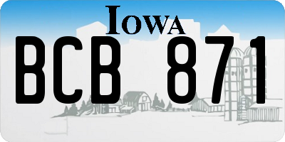 IA license plate BCB871