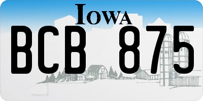 IA license plate BCB875