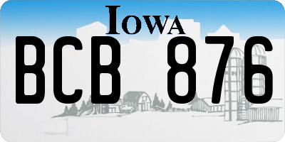 IA license plate BCB876