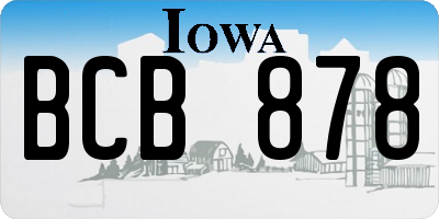 IA license plate BCB878