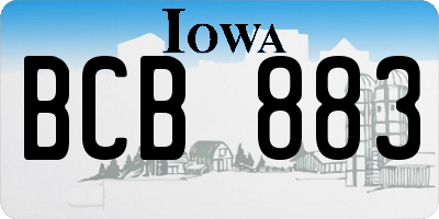 IA license plate BCB883