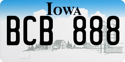 IA license plate BCB888