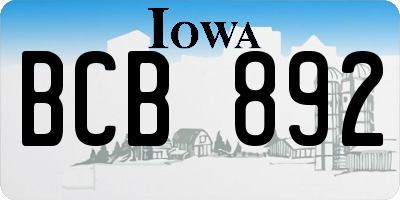 IA license plate BCB892