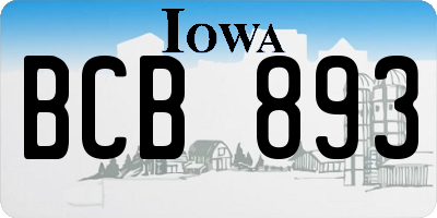 IA license plate BCB893