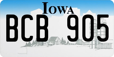 IA license plate BCB905