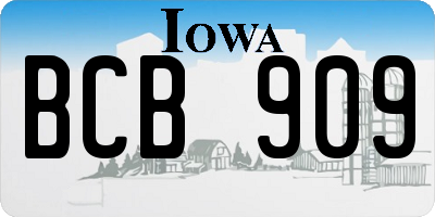 IA license plate BCB909