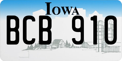 IA license plate BCB910