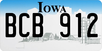 IA license plate BCB912
