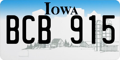 IA license plate BCB915