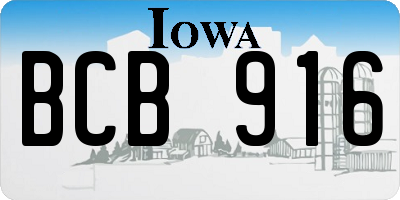 IA license plate BCB916