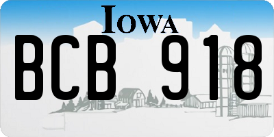 IA license plate BCB918