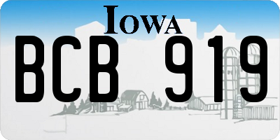 IA license plate BCB919