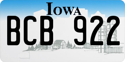 IA license plate BCB922