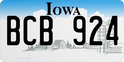 IA license plate BCB924