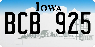IA license plate BCB925
