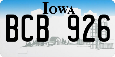 IA license plate BCB926