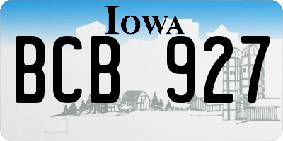 IA license plate BCB927