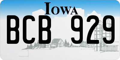IA license plate BCB929