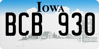 IA license plate BCB930
